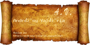 Andrásy Valéria névjegykártya